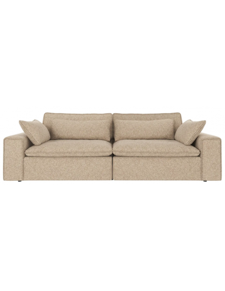 sofa til 3 personer i beige stof komfortabel design