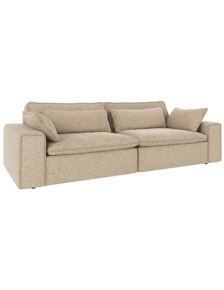 sofa til 3 personer i beige stof komfortabel design