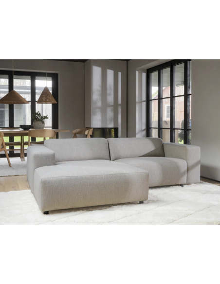 chaiselong sofa i beige stof komfortabel design chaiselongsofa