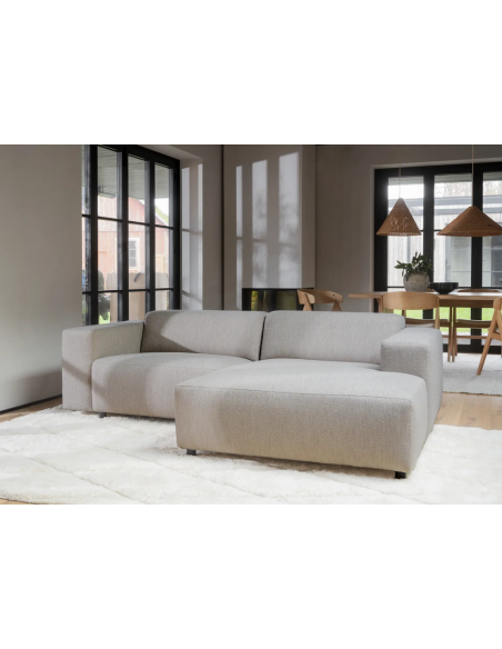 chaiselong sofa i beige stof komfortabel design chaiselongsofa