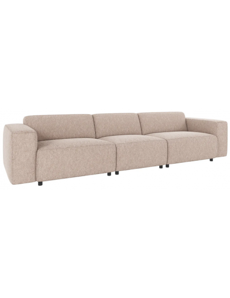 sofa til 4 personer i lys beige stof komfortabel design