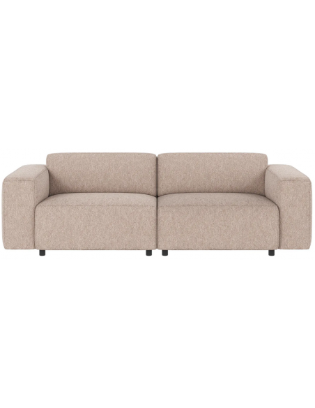 sofa til 3 personer i lys beige stof komfortabel design