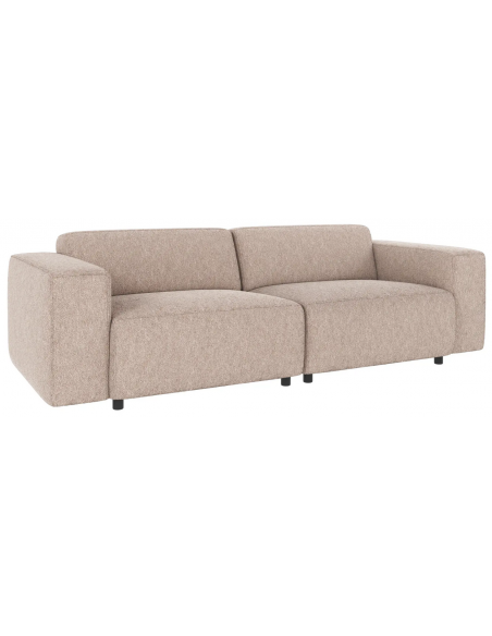 sofa til 3 personer i lys beige stof komfortabel design