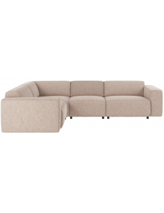 hjørnesofa i lys beige stof komfortabel design