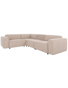 hjørnesofa i lys beige stof komfortabel design 2