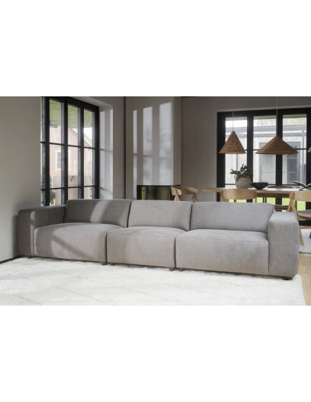 sofa til 4 personer i beige stof komfortabel design