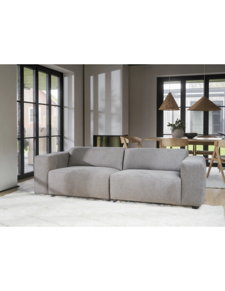 sofa til 3 personer i beige stof komfortabel design