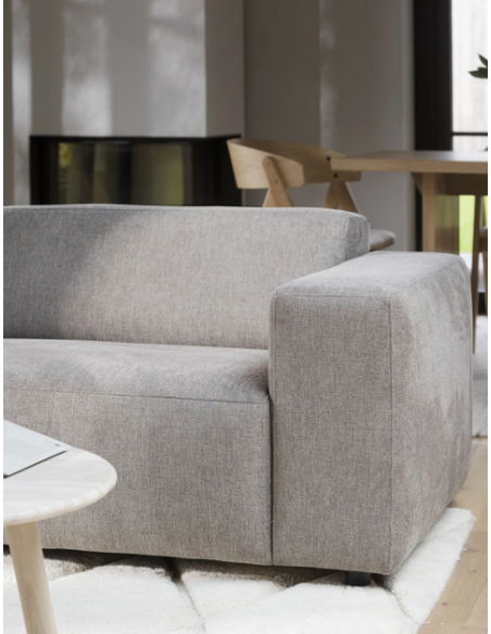 sofa til 3 personer i beige stof komfortabel design