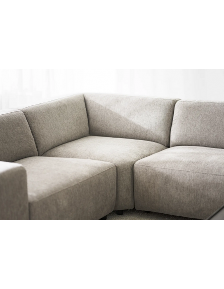 hjørnesofa i beige stof komfortabel design