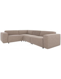 hjørnesofa i beige stof komfortabel design 2
