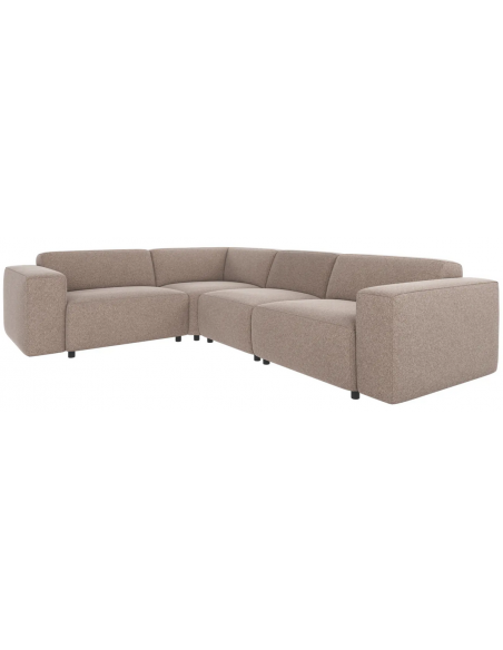 hjørnesofa i beige stof komfortabel design