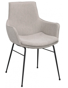 spisebordsstol armlæn grå stof