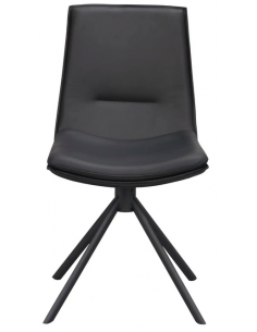 spisebordsstol med drejefod sort ægte læder drejefunktion 2