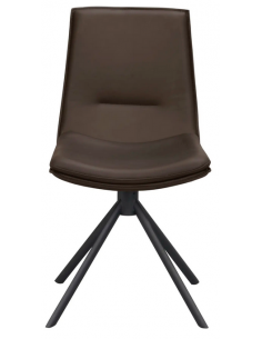 spisebordsstol med drejefod brun ægte læder drejefunktion 2