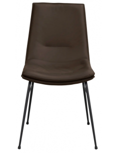 spisebordsstol brun ægte læder 2