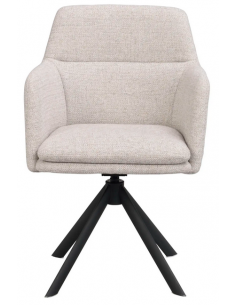 spisebordsstol med drejefod og armlæn grå stof drejefunktion 2