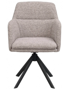 spisebordsstol med drejefod og armlæn beige stof drejefunktion 2