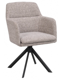 spisebordsstol med drejefod og armlæn beige stof drejefunktion