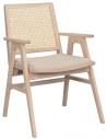 Prestwick 2 x Spisebordsstole i egetræ, rattan og polypropylene H88 cm - White wash/Beige