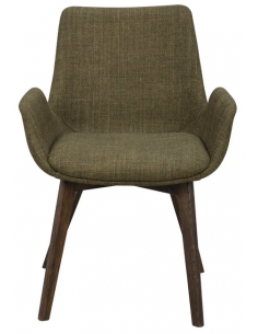 spisebordsstol armlæn stof grøn 2