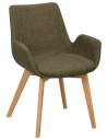 Drimsdale 2 x Spisebordsstole i egetræ og polyester H81 cm - Eg/Mørkegrøn