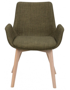 spisebordsstol armlæn stof grøn 2