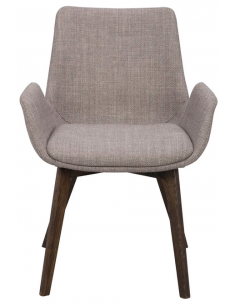 spisebordsstol armlæn stof grå 2