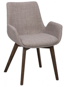 spisebordsstol armlæn stof grå