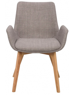 spisebordsstol armlæn stof grå 2