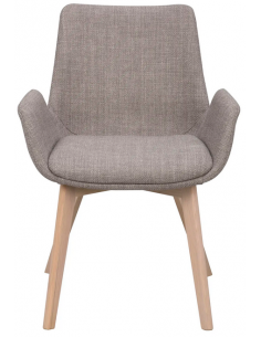 spisebordsstol armlæn stof grå 2