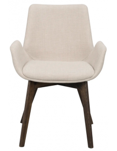 spisebordsstol armlæn stof beige 2