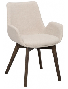 spisebordsstol armlæn stof beige