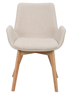 spisebordsstol armlæn stof beige 2