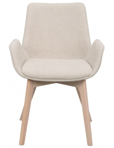 spisebordsstol armlæn stof beige 2
