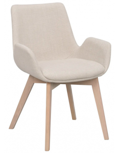 spisebordsstol armlæn stof beige