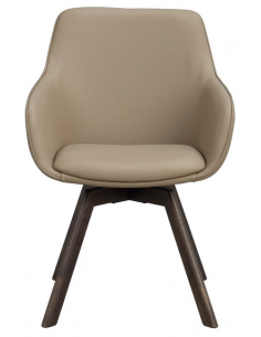 spisebordsstol med drejefod og armlæn ægte læder drejefunktion 2