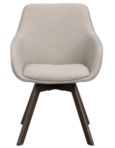 spisebordsstol med drejefod og armlæn beige stof drejefunktion 2