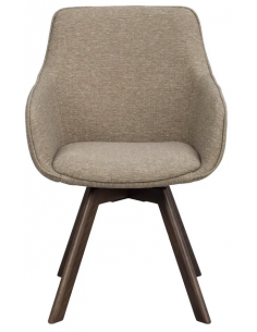 spisebordsstol med drejefod og armlæn beige stof drejefunktion 2