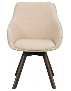 spisebordsstol med drejefod og armlæn beige stof drejefunktion 2