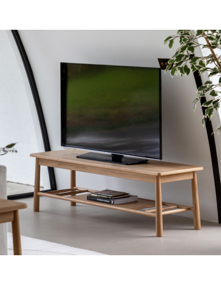 Tvbord i moderne design af egetræ eg