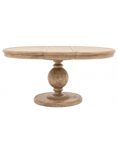 Rundt spisebord med udtræk i rustikt design af træ 2