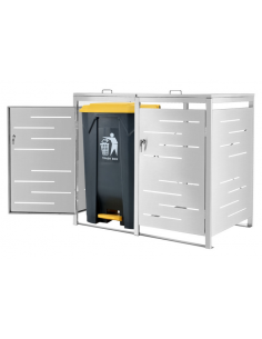 Skraldespandsskjuler stål 2 spande skraldespande affaldsopbevaring 2