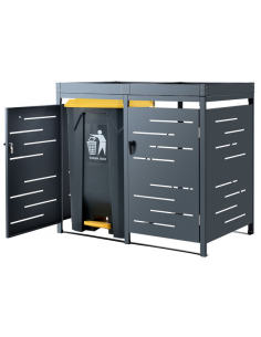 Skraldespandsskjuler stål 2 spande skraldespande affaldsopbevaring 2