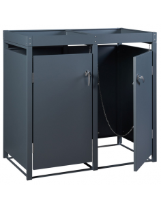 Skraldespandsskjuler stål 2 spande skraldespande affaldsopbevaring 2