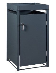 Skraldespandsskjuler stål 1 spand skraldespande affaldsopbevaring