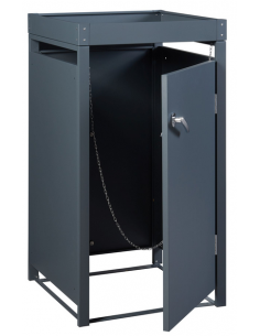 Skraldespandsskjuler stål 1 spand skraldespande affaldsopbevaring 2