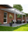 SOLIS Deluxe Terrasseoverdækning med skydetag i aluminium og polycarbonat 579 x 295 cm - Hvid