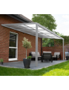 SOLIS Deluxe Terrasseoverdækning med skydetag i aluminium og polycarbonat 390 x 295 cm - Hvid