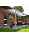 SOLIS Deluxe Terrasseoverdækning med skydetag i aluminium og polycarbonat 290 x 295 cm - Hvid