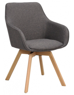 spisebordsstol med drejefod og armlæn stof drejefunktion eg egetræ